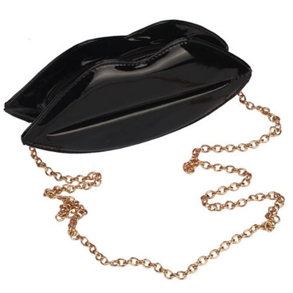 💋Hot Lips Clutch/ Purse- black - Picture 3 of 4